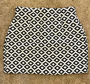 || Black and white print mini skirt thumbnail 1