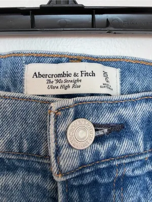 Abercrombie & Fitch Light Blue High-Rise Straight Jeans thumbnail 3