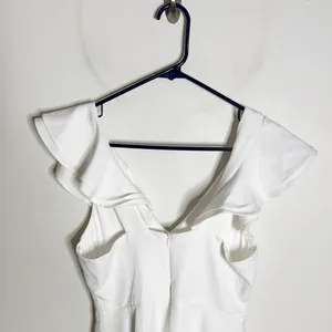 Lulus off white Divine Darling Ruffled Skater Dress Size S thumbnail 6