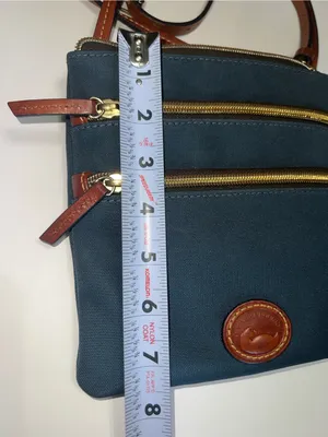 Dooney & Bourke Navy Crossbody with Brown Trim thumbnail 4