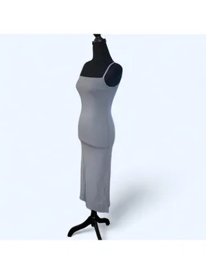 Zara vintage Y2K gray midi dress minimalist fitted slip dress Size Small thumbnail 5
