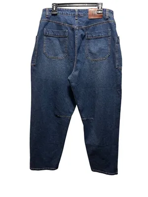 FRYE High Waisted Barrel Leg Jeans Size 10 Dark Wash thumbnail 4