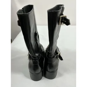 Womans new BCBG Halen Moto Style Boots Size 7 Black Studs Block Heel thumbnail 5