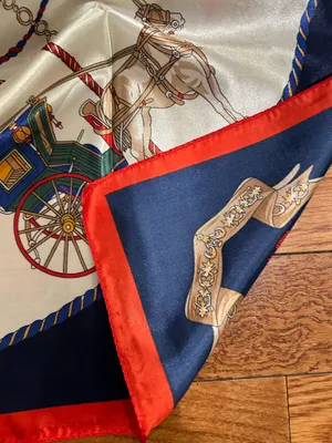 Vintage Regal Carriage&Horse EQUESTRIAN oversized square Silk Scarf 35/35 thumbnail 17
