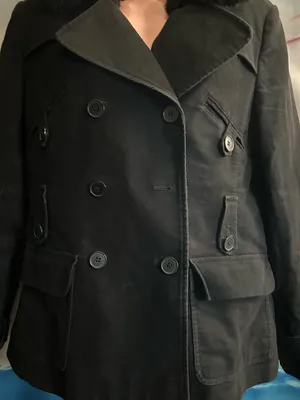 Anne Taylor Loft Black Women's Double-Breasted Jacket with Faux Fur Collar SZ 6 thumbnail 5