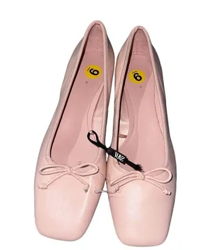 New Leather Ballet Flats Shoes With Block Heels Beige Eu 40 Us 9 thumbnail 4
