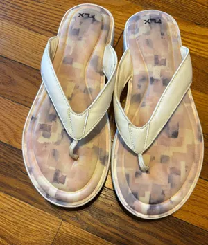 Women's Cream Flip Flop Sandals - Soft Cushioned Thong thumbnail 1