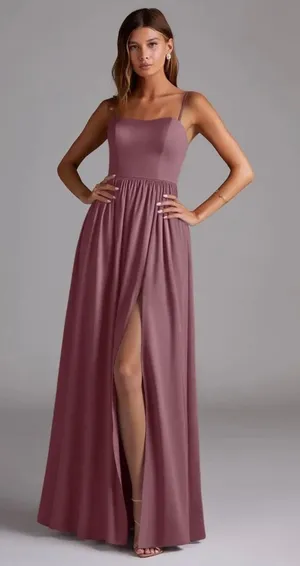 Azazie Bridesmaid Dress Calianna Amethyst A2 thumbnail 1