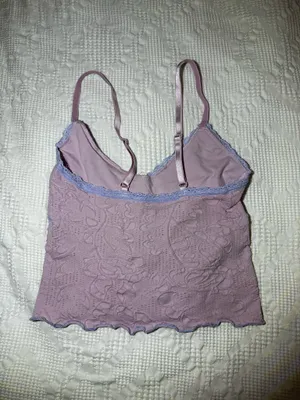 Urban Outfitters Out from Under Lavender and Pink Ribbed Lace-Trim Cami thumbnail 5