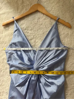 Abercrombie & Fitch Draped Twist-Front Maxi Dress Satin Blue size small Formal thumbnail 8