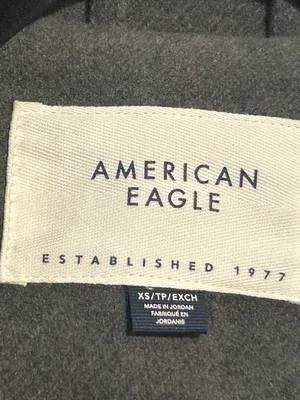 American Eagle Oversized Boyfriend Blazer Gray XS thumbnail 5
