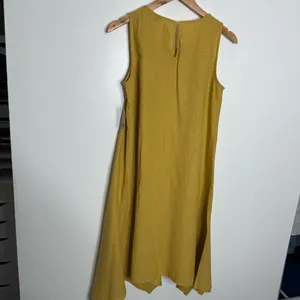 NWT For Cynthia Linen Blend Asymmetrical Yellow‎ Sleeveless Dress Small Flowy thumbnail 12