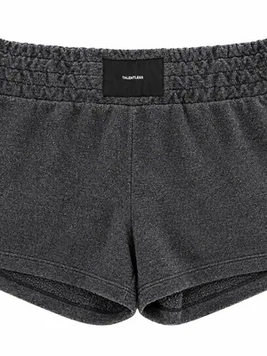 TALENTLESS Women's Charcoal Elastic-Waist Athletic Shorts small thumbnail 2