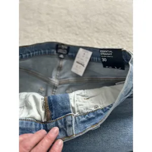 J Crew $118 Essential Straight Leg Jeans Medium Blue Raw Hem Size 30 CD679 thumbnail 6