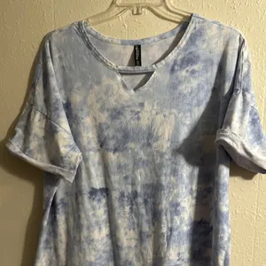 Ambrielle Blue and White Tie-Dye Sleepwear PJ thumbnail 3