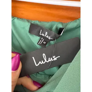 Lulus Tamryn Dark Sage Asymmetrical Ruffled Midi Dress Dance Bridesmaid Medium thumbnail 8