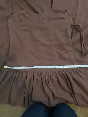 NWOT Peppermayo Giovanna Linen Maxi Dress - Chocolate Drizzle Size S thumbnail 8