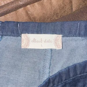 Alter’d State Denim Mini Skirt A-Line Frayed Hem Blue L NWOT thumbnail 7