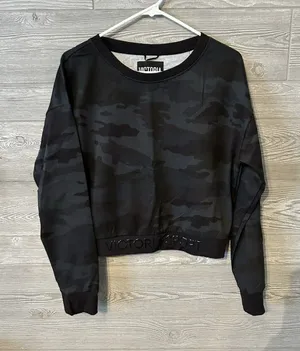 VICTORIA'S SECRET SPORT LOGO‎ CREW PULLOVER SWEATSHIRT size M Camo Camouflage thumbnail 1
