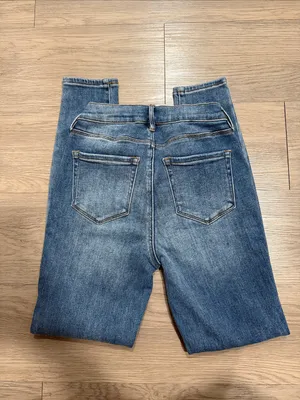 PACSUN High Rise Jegging in Medium Blue with Dark Patch Size 25 thumbnail 6