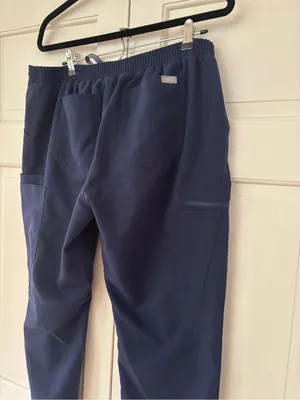 Figs‎ Yola Scrub Pants Elastic Waist Navy Blue High Waist Straight Size Large thumbnail 11