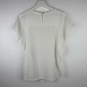 Anthropologie Meadow Rue XS Top Sheer Lace Blouse Short Sleeve Oversized Preppy thumbnail 9