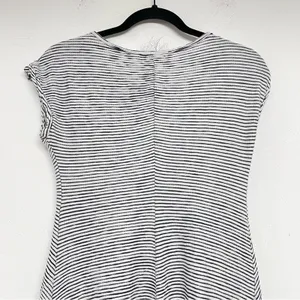 Max Studio Black & White Striped Short Sleeve Ruched Mini Dress Womens S Artsy thumbnail 9
