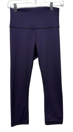 Lululemon Wunder Under Crop‎ Leggings Sz 6 Purple High Rise Athletic Workout thumbnail 1