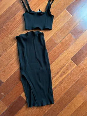 Lulus : Set For Life Black Ribbed Bodycon Two-Piece Dress thumbnail 2