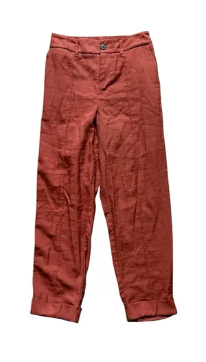 A New Day High Rise Tapered Ankle Pants Rust Terracotta Front Seam Cuffed Size 4 thumbnail 1