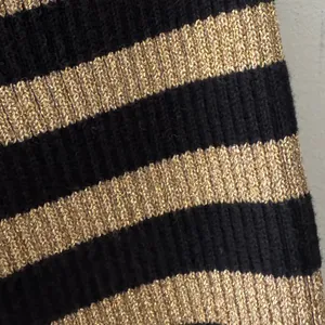 Lauren Ralph Lauren Women’s Black & Metalic Gold‎ Ribbed Sweater Button Detail thumbnail 3