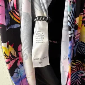 Fullfitall Women Tropical Palm Print Tankini Top Black Multicolor‎ Size 24 NWT thumbnail 3