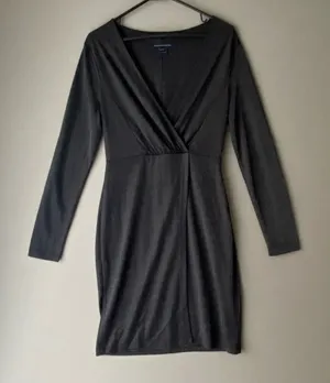 French Connection sz‎ 6 faux wrap long sleeve knee length cocktail dress thumbnail 1
