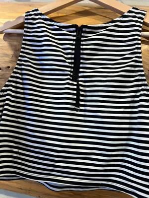 Beach Betty Slimming Control High Neck Striped Cropped Bikini Swim Top thumbnail 4