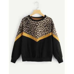 SheIn Color Block Leopard Panel Drop Shoulder Sweater 2XL thumbnail 11