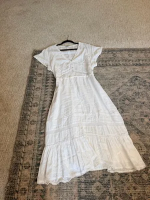 Rails white flowy tiered short sleeve cotton midi dress L. thumbnail 5