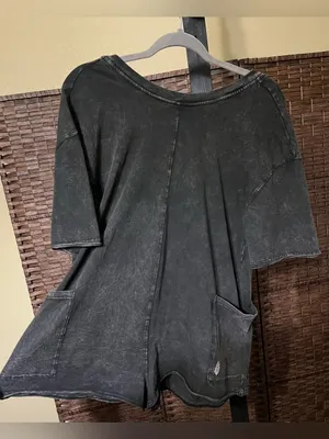 NEW Free People FP Movement Hot Shot Tee Romper – Washed Black | Size - XS thumbnail 5