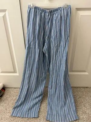 A New Day Poplin Straight Leg Pull-On Pants Linen-Blend Wide Leg thumbnail 5