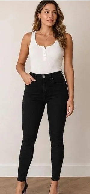 Good American Good Leg Jeans Womens 8/29 Black High Rise Skinny Stretch Denim thumbnail 1