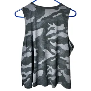 Old Navy Active Go Dry Women's Charcoal Camo Athletic Workout Tank Top Sz L thumbnail 8