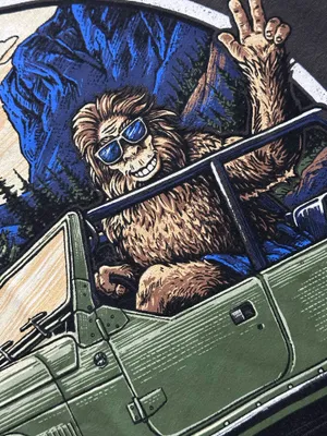 Jeep Trucks Bigfoot Sasquatch Graphic Shirt thumbnail 4