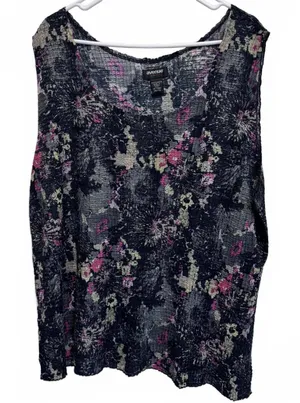 Avenue Stretch Crinkle Shell Stretch Sleeveless Tank Top Plus Size 30/32 thumbnail 1