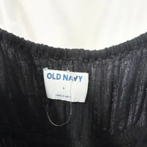 Old Navy Large Midi‎ Dress Black Cotton Gauze Smocked Tiered Pockets Witchy 1175 thumbnail 8