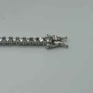 Diamond Supply Co. Moissanite Tennis Bracelet 3mm 8 Inch 925 Silver VVS1 D Passes Test New GRA Cert thumbnail 6