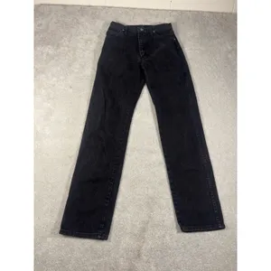 womens black‎ wrangler cowboy cut jeans black 9x32 (28x33) vtg USA thumbnail 2