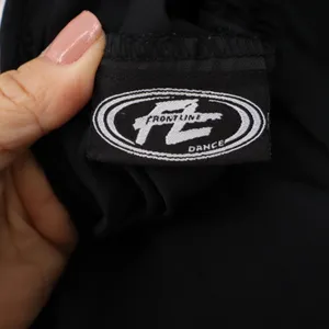 Frontline Dance Microfiber Track Pants Black Blue White Side Stripe Small thumbnail 3