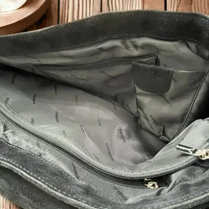 COPY - EuroWellness‎ Black Suede Purse Silver Gold Grommets thumbnail 9