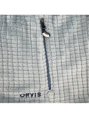 Orvis Pastel Blue Pullover Quarter Snap Mock Neck Pockets Teddy Faux Fur Medium thumbnail 6