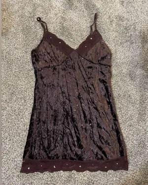 Y2K Brown Bling Cami Tank Size M thumbnail 1