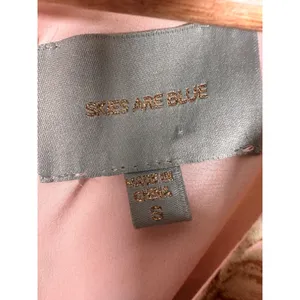 Skies Are Blue Maxi‎ Dress Women Small Pink Tropical Palm Floral Pleated Ruffle thumbnail 5